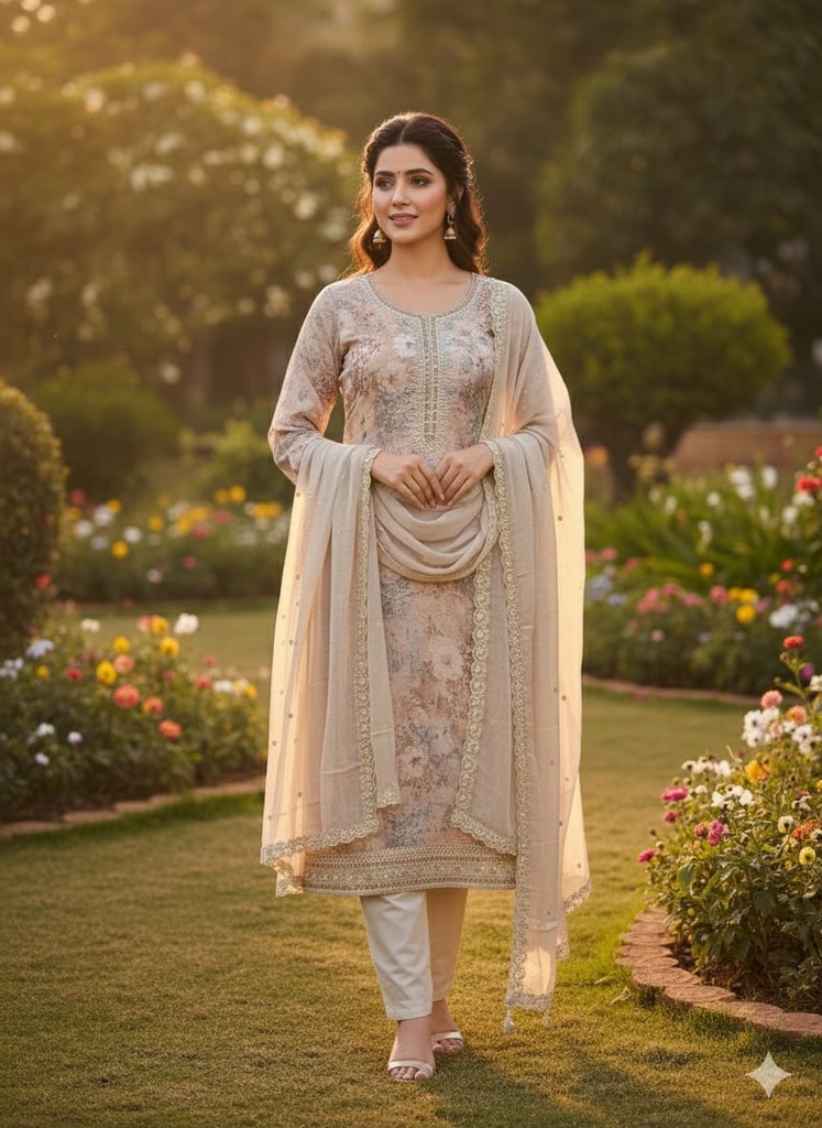 Elina Skin Tone Mulberry Silk Suit Set