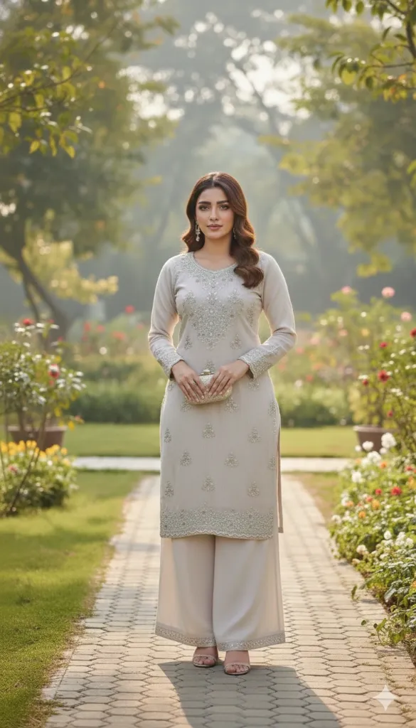 Kaira Grey Crunchy Silk Sharara Set