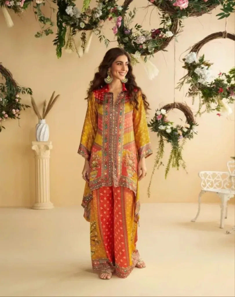 Premium Crep Silk Mirror Work Coord Sets