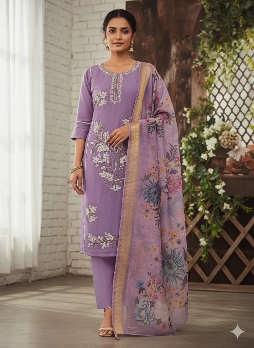 Aarvika Purple Daily Suit