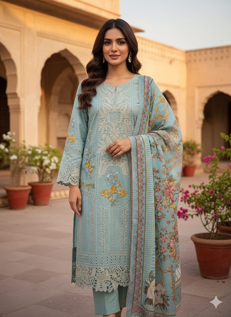 Afiya Blue Pakistani Suit Set