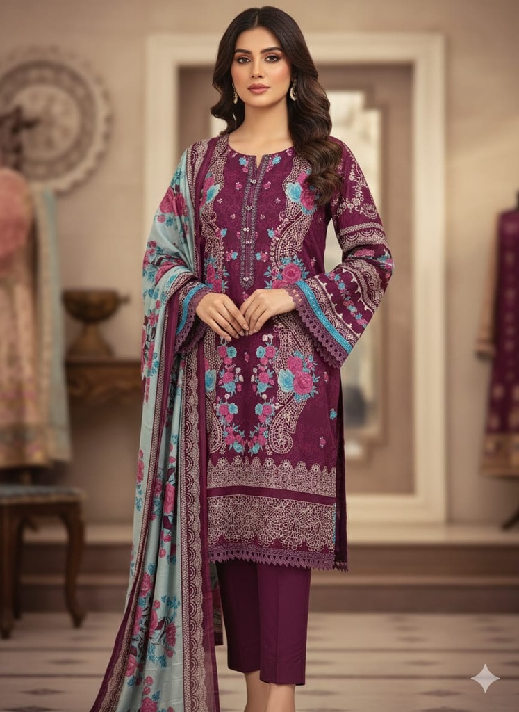 Inaya Purple Daily Pakistani Suit