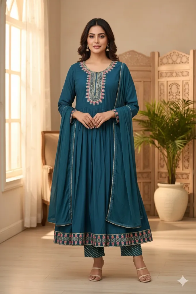 Neelam Dark Blue Anarkali